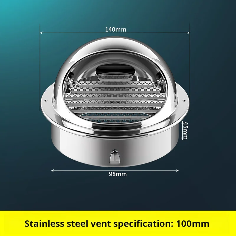 Customized Logo 100mm 4 Inch Stainless Steel Wall Round Air Vent Diffuser Waterproof Air Vent Cover Diffuser