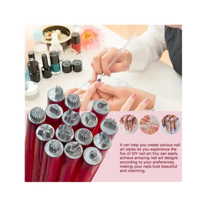 6 Pieces Nail Art Stamp Pen Set Easy DIY Nail Art Tools with Dots and Doodle Designs Odorless Plastic Nail Stamp Kit