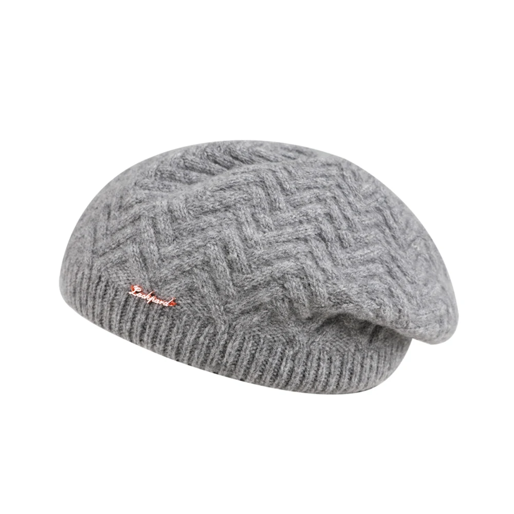 100% шерстяная женская шапка вязаная шапка