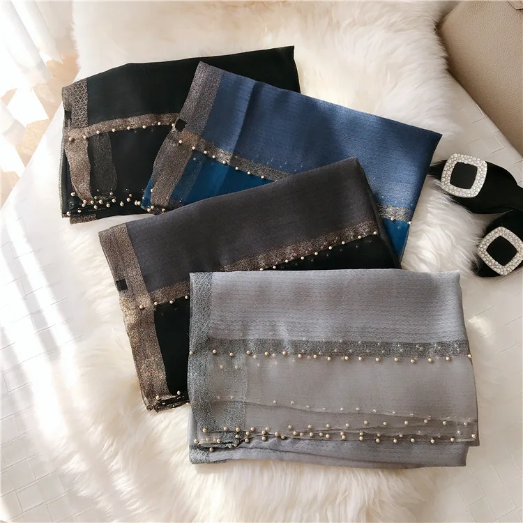 Dubai Popular Stylish Sexy Girl Colorful Gloden Glitter Women Muslim Hijab Beach Indian Silk Shawl Scarf