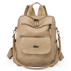 Women Backpack Casual School Shoulder Bag Waterproof Leather Backpack Purse Retro Vegan Leather Convertible Backpack Travel Bag