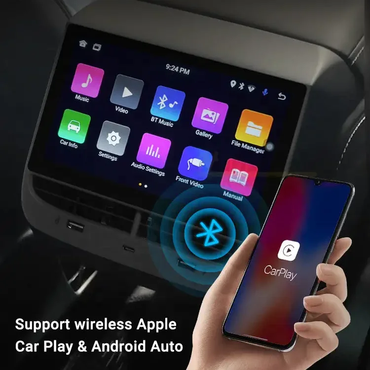 7-дюймовый ЖК-дисплей 2 + 32G Carplay Android авто заднее сиденье развлекательный кондиционер WIF IPS Type-C для Tesla Model 3/Y