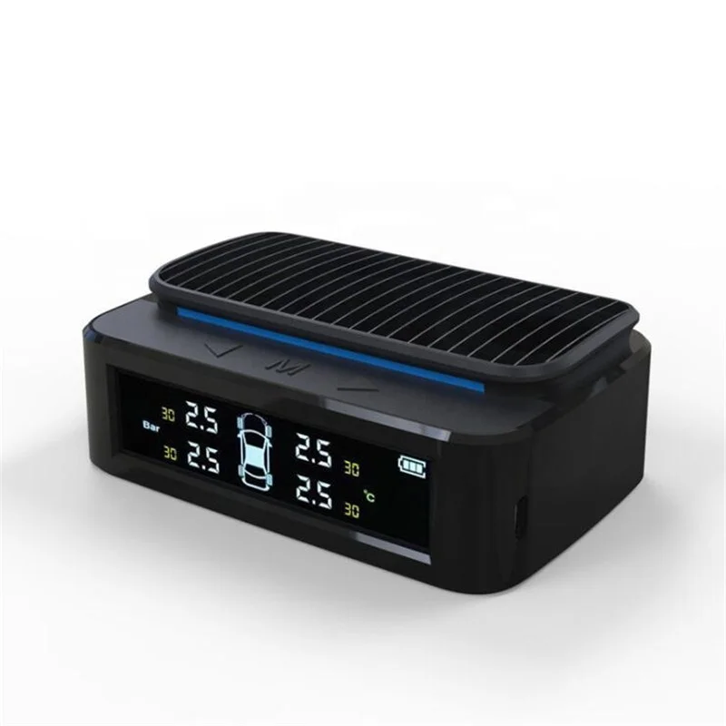 TPMS tire pressure monitoring system of 2021 new solar car with built-in sensor, car safety alarm device with atmosphere lamp