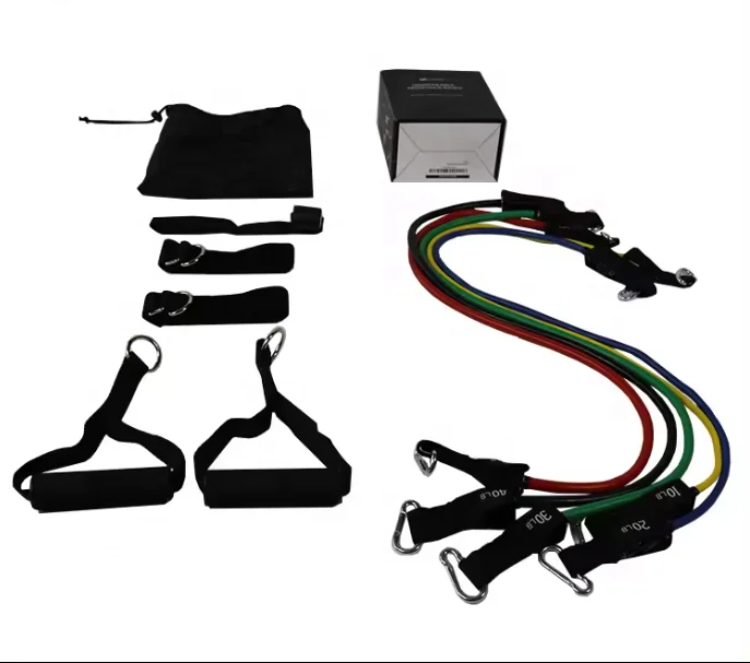 Resistance Bands Set with Workout Bar Pilates Bar Kit Exercise Elastic Bands with Handles And Door Anchor for whole Body Train