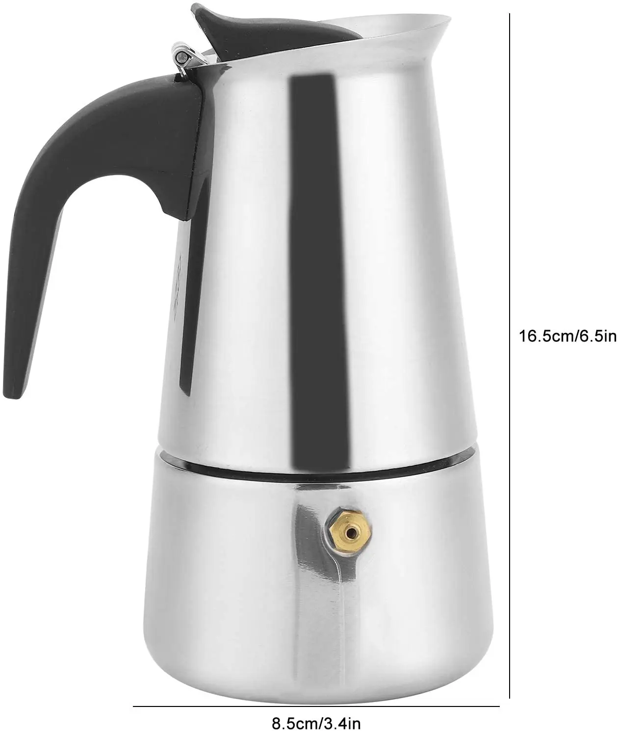 Large Capacity Espresso Coffee Maker Thickened Stainless Steel Moka Pot with Lid
