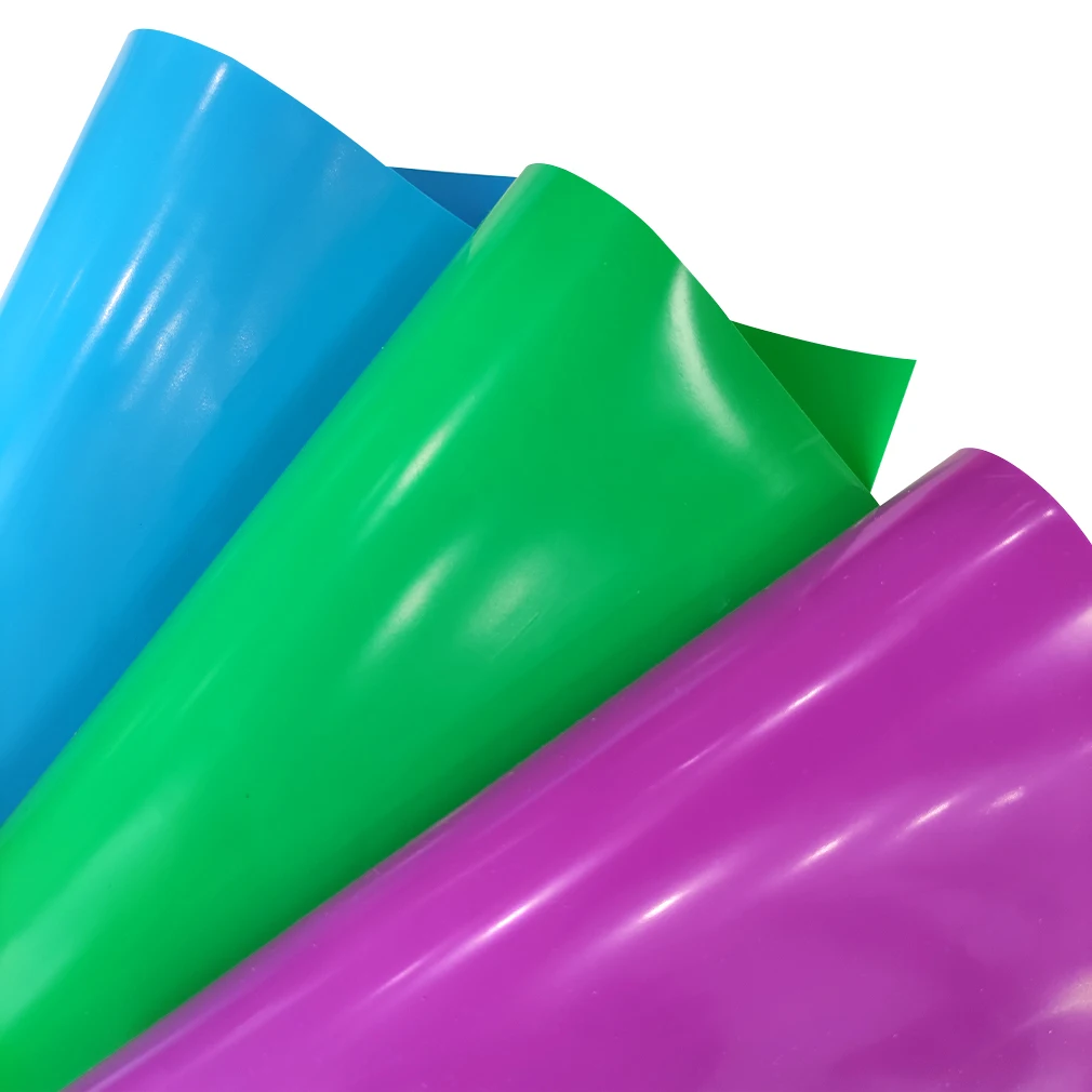 Washable Candy Pure Color PVC Plastic Film Roll Jelly Vinyl Fabric Waterproof Synthetic Artificial Leather For Package/Bag/Bow