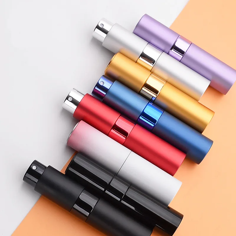 Portable Perfume Spray Travel Bottle 5ml 8ml 10ml 15ml 20ml Empty Black Metal Refillable Perfume Atomizer Bottle
