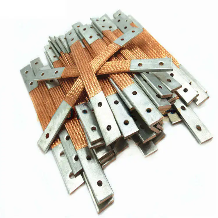 OEM/ODM Automobile Engine Battery Electrical Flexible Connecting Cable Braided Copper Tape Bonding Jumper Strip Wire