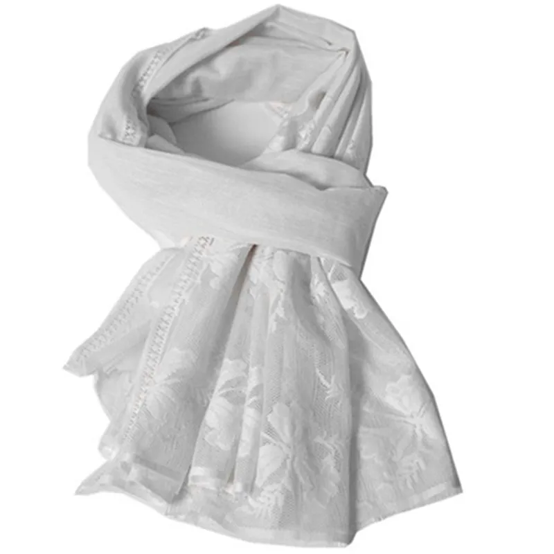 BLUE PHOENIX white lace shawl 100% polyester sunggle wrap Dupatta Keffiyeh Arab muslin hijam scarves shawls prayer