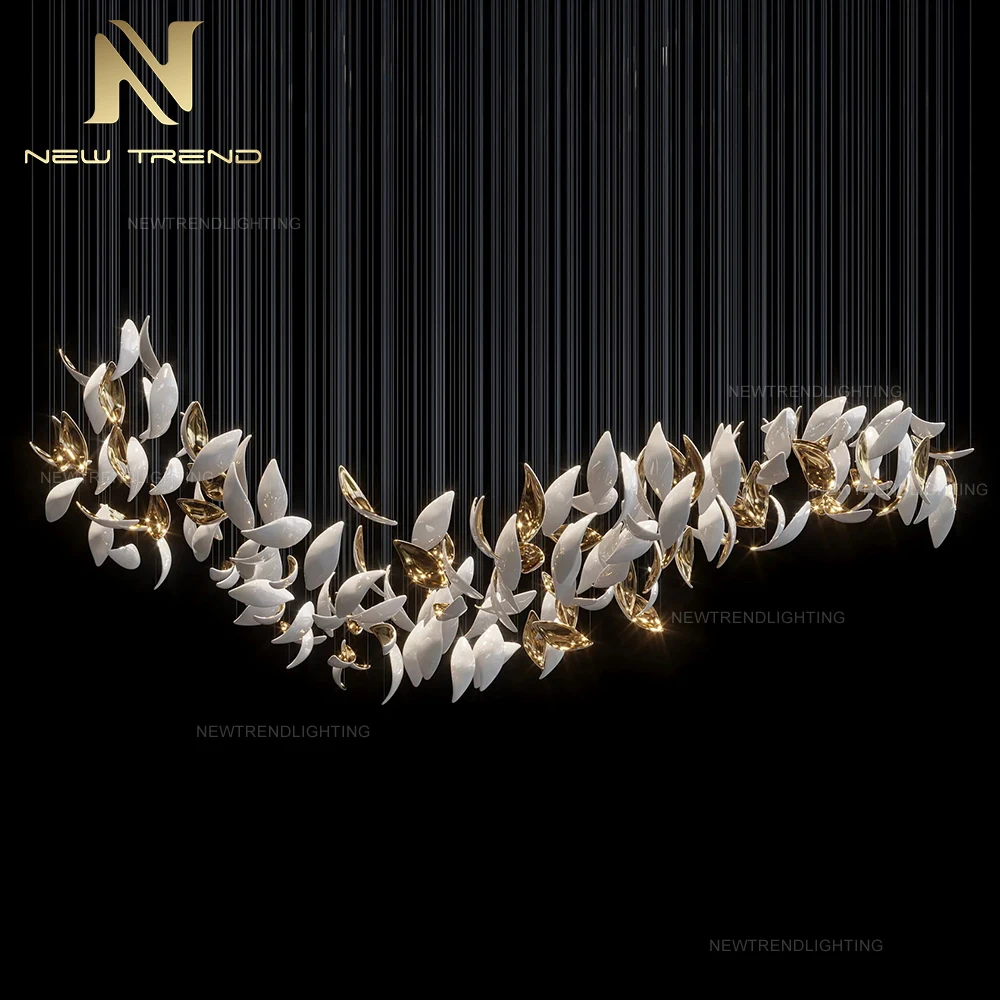 New Style Indoor Decoration Ceiling Hanging Lighting Villa Staircase Custom LED Chandelier