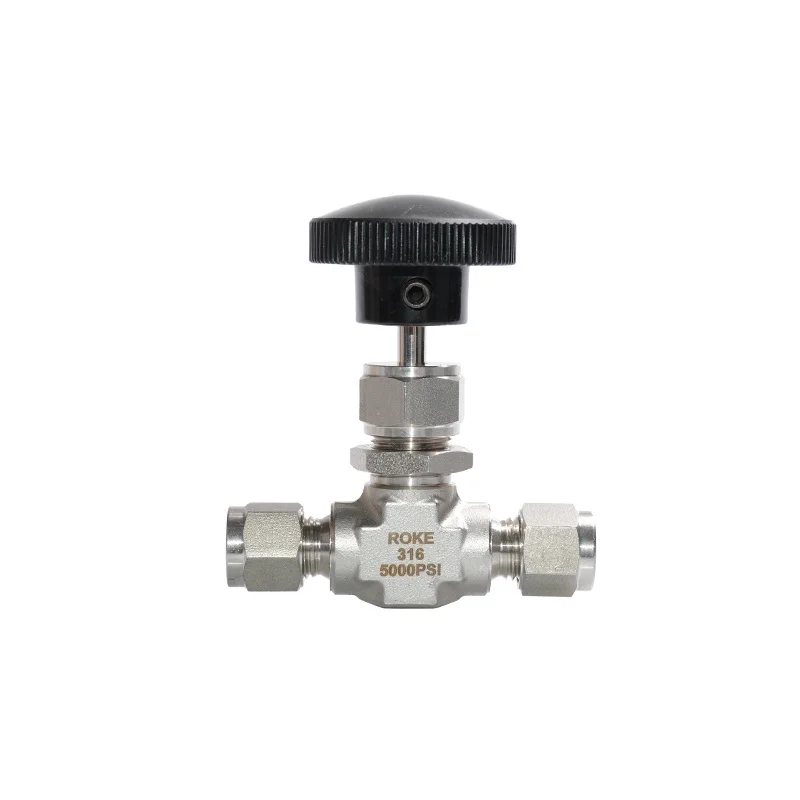 SS 316 Stainless Steel  Inch Tube Double Ferrules Integral Bonnet Needle Valve 3000 psi