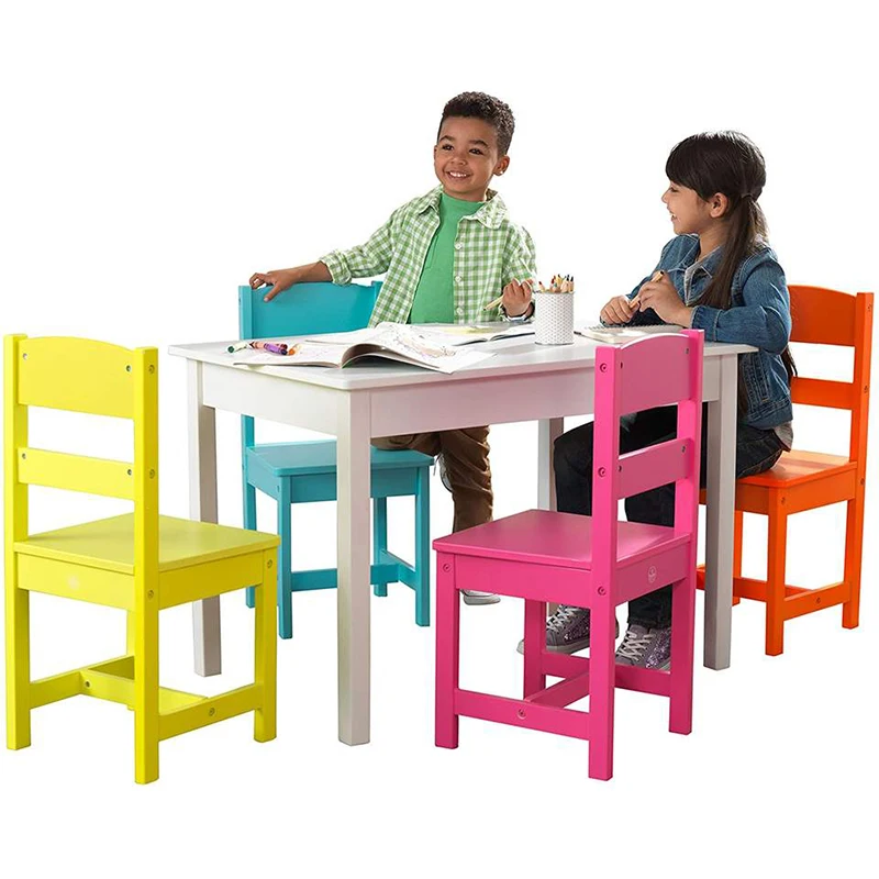 Wholesale Early Childhood Education Mini Children Toy Table Wooden Eco-friendly Children Study Table And Chairs Set