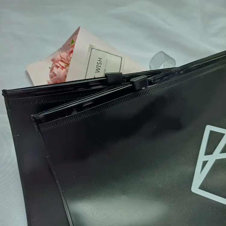 High Quality Custom Black PVC packaging Zip lock Bag ,Plastic clothing  Packaging Zipper Bag