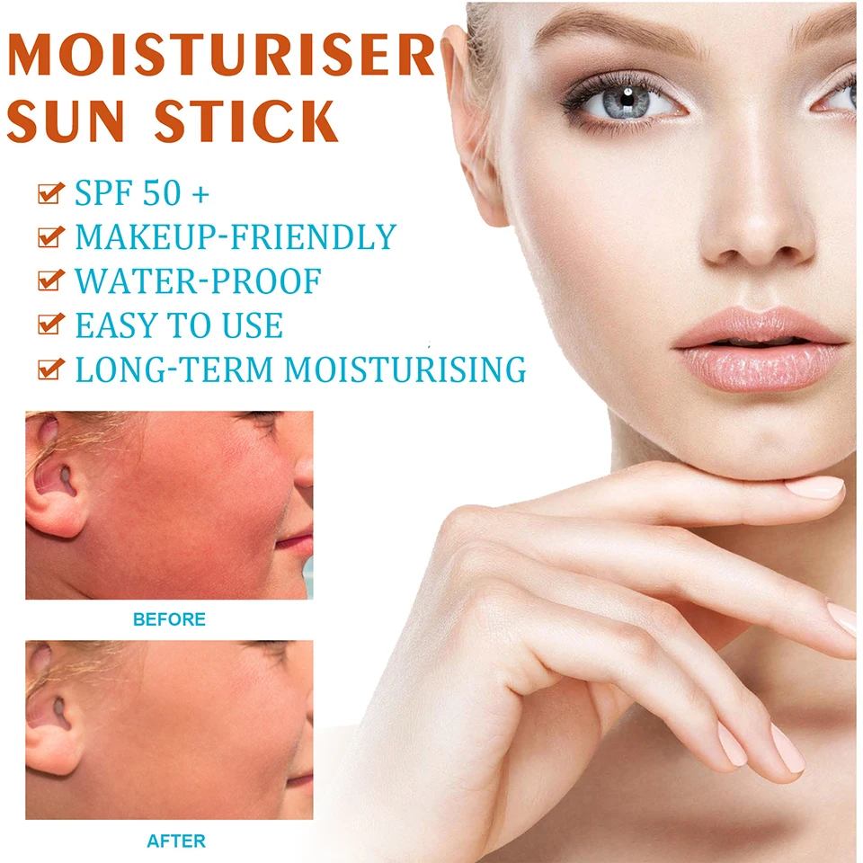OEM Herbal & Organic SPF PA50+++ UVA UVB Waterproof Moisturising Sunscreen Stick Sun Block Cream Stick for Women and Men