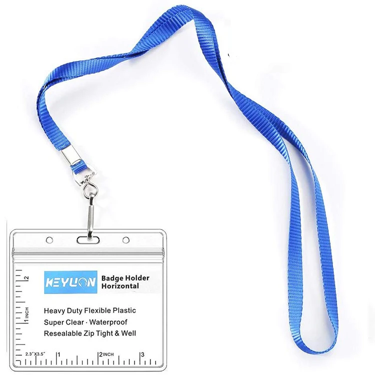 
Custom Lanyard Plastic ID Card Holder with polyester lanyard 