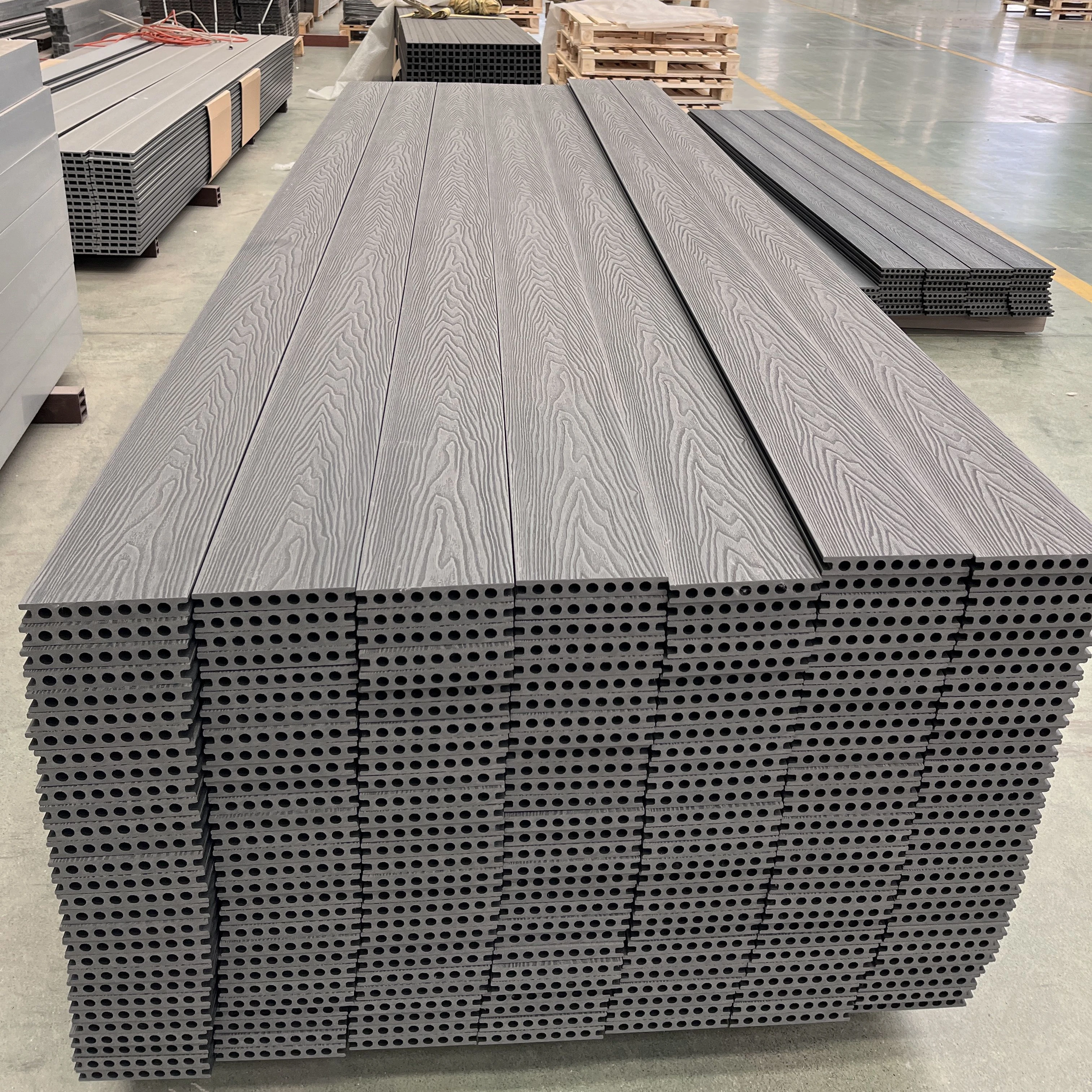 Best quality 3D embossing WPC decking flooring Outdoor Waterproof WPC hollow decking