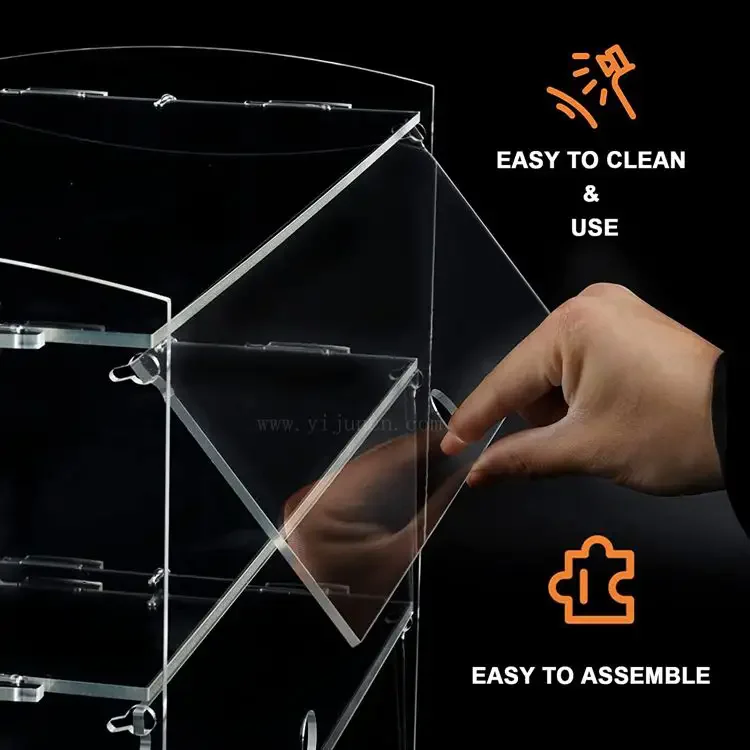 Solid and durable clear acrylic plastic display rack for shops and restaurants,etc, with different sizes to be customized