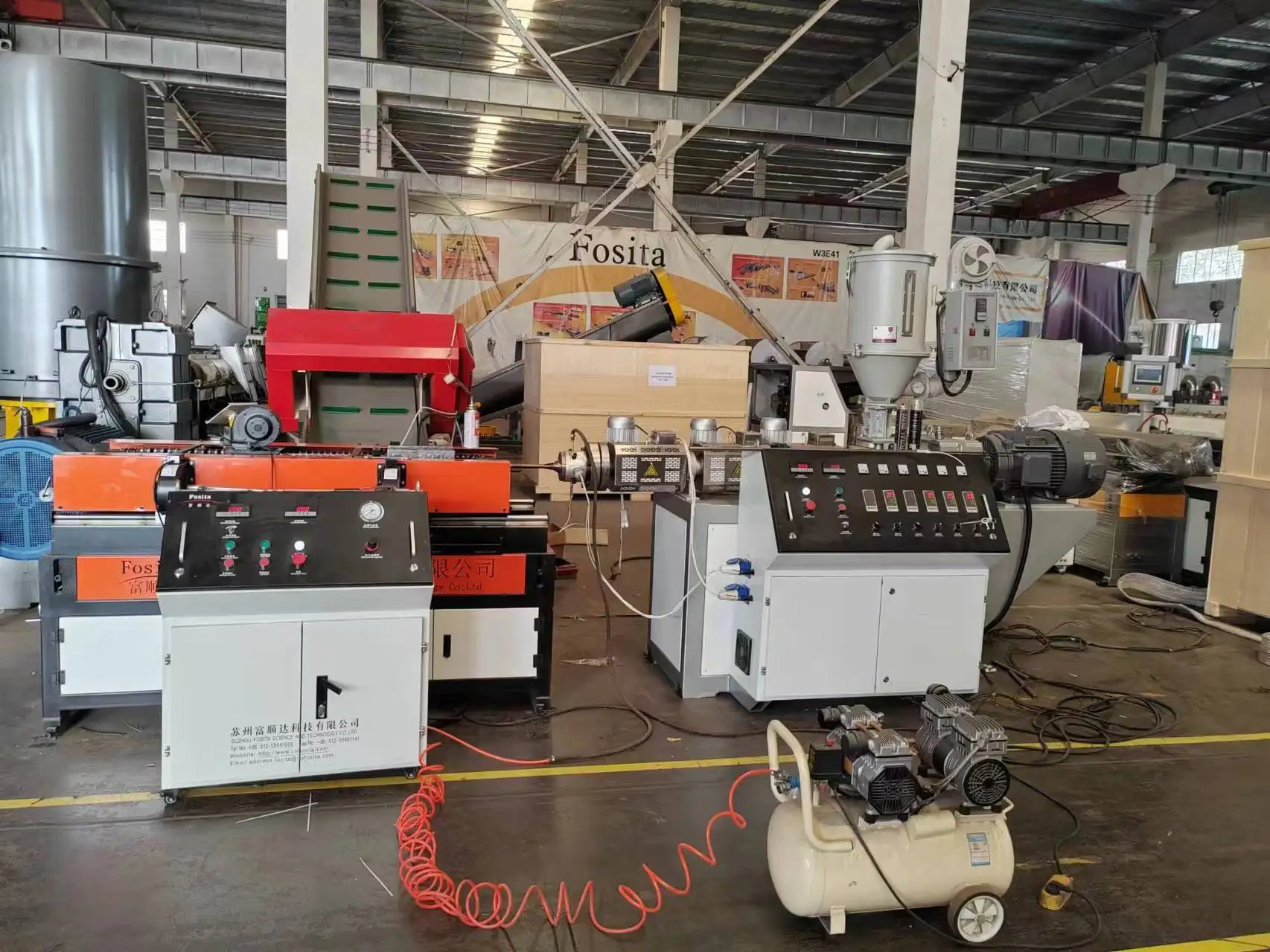 Fosita  Air Cooling PE Plastic Conduit Corrugated PVC Shisha Hookah Pipe Manufacturing Machine