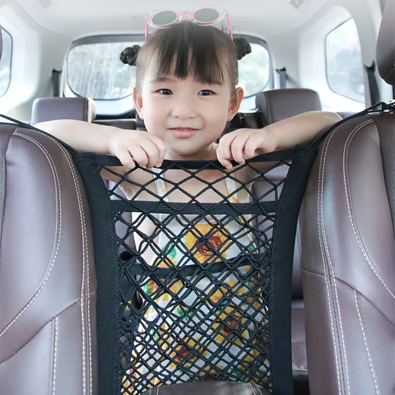 Car Seat Storage Net Pocket Decorative Mesh Bag and Isolation Front Universal in