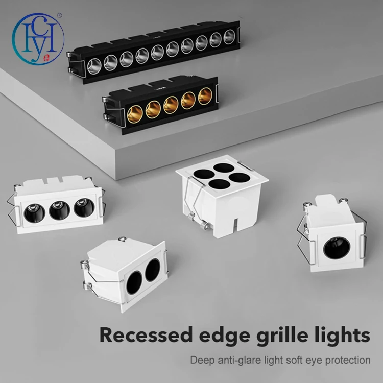 Indoor 3w 6w 9w 12w 15w 25w 1head 2heads 3heads 4heads 5heads 10heads Embedded Aluminum Led Grille Lights