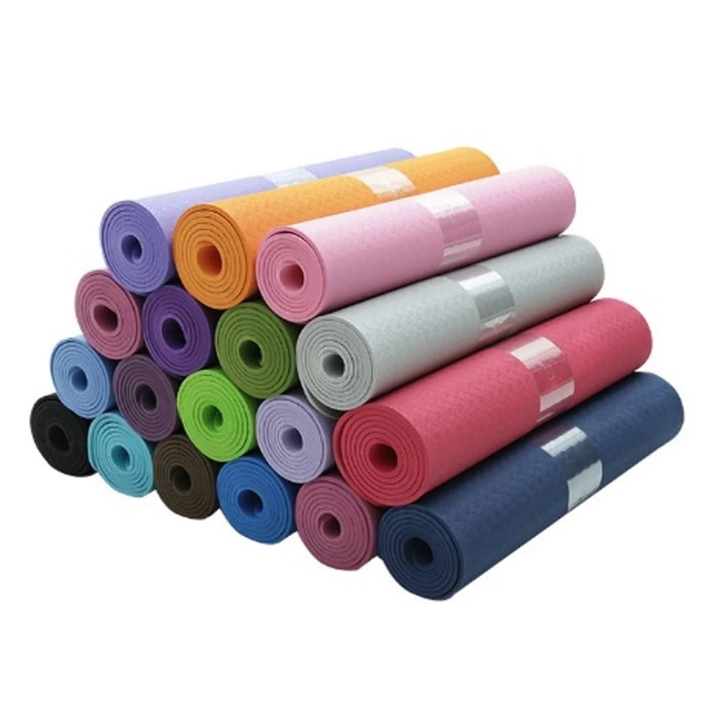 In Stock Factory Custom 6mm Eco Friendly Yoga Mat Promotion Price Nonslip TPE Fitness Mat Wholesale TPE Yoga Mat