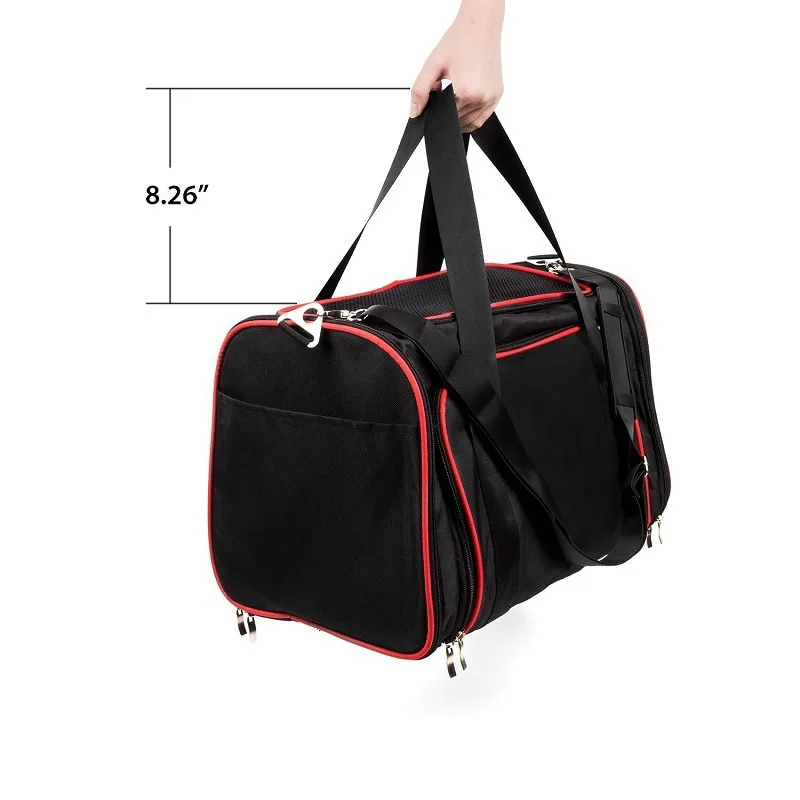 Eco-Friendly Sustainable Pet Carrier Backpack Foldable Nylon Dog and Cat Travel Bag with Zipper Closure