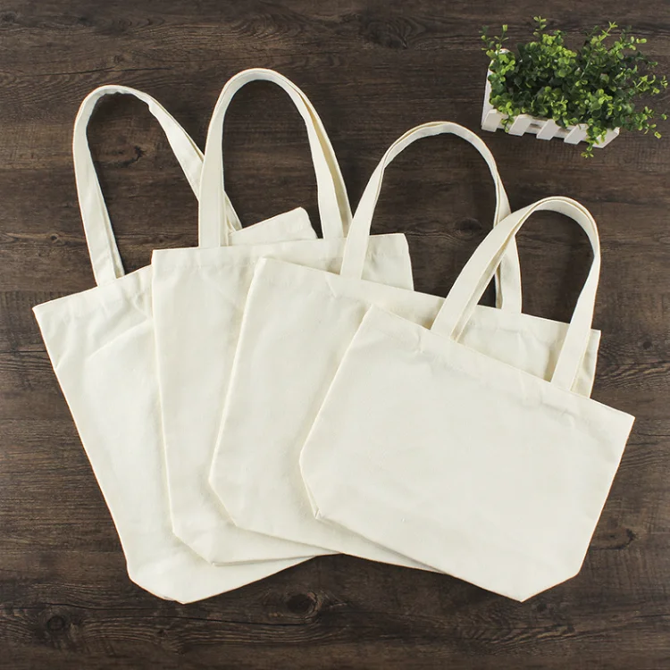 Custom Print Eco Friendly Natural Organic Cotton Tote Bag Recycled Shopping Canvas Cotton Bags