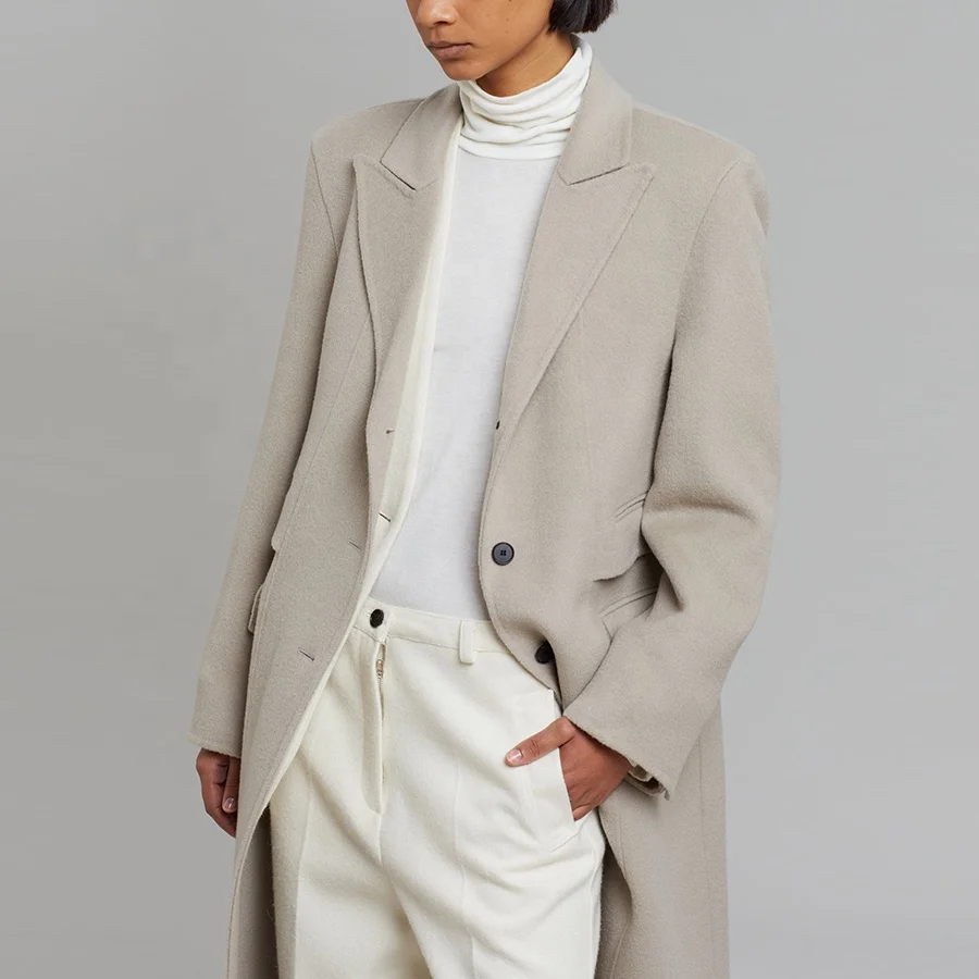 Factory direct sales Mid-thickness fashionable new single-breasted coat autumn winter casual mid-length woolen coat
