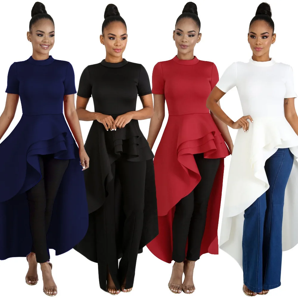 2022 европейские и американские модные платья, женские элегантные платья неправильной формы с оборками, женская одежда сплошного цвета