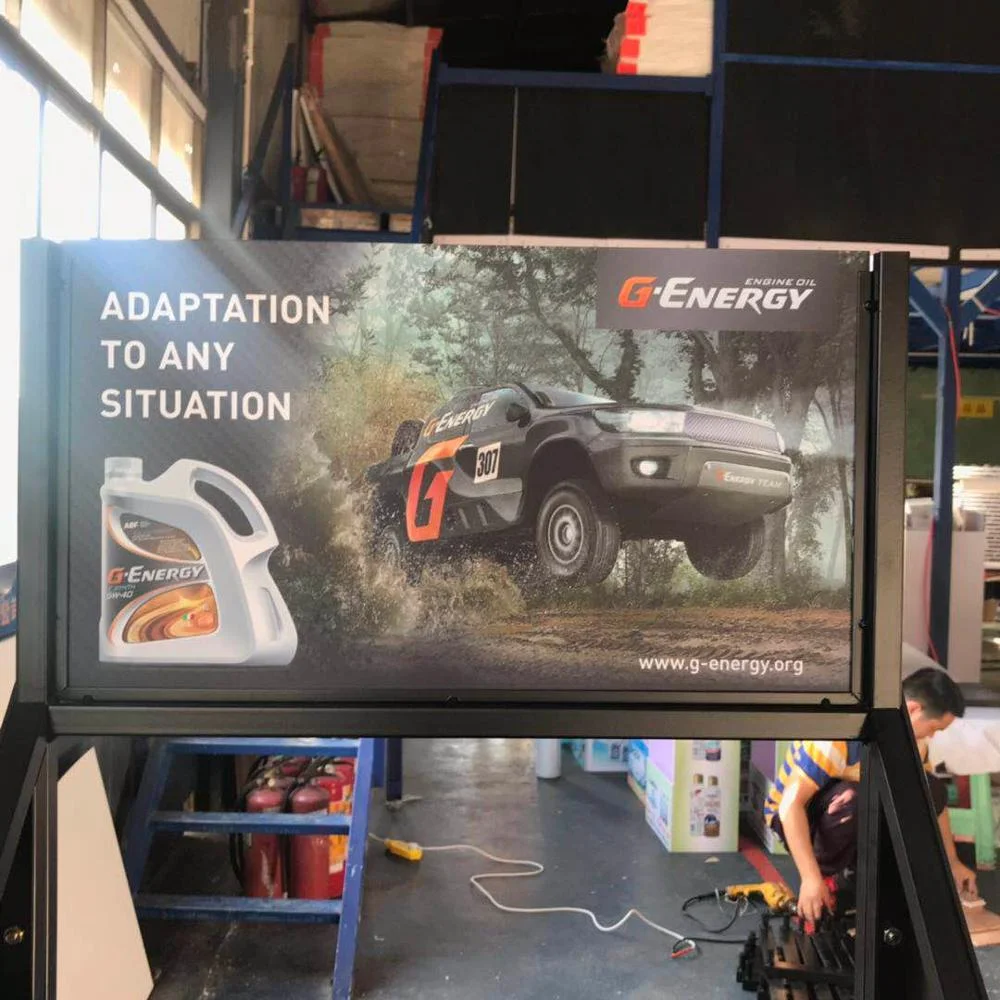 Oil Enging Customized Fuel Gas Station Heavy Duty Flooring Metal Display Stand