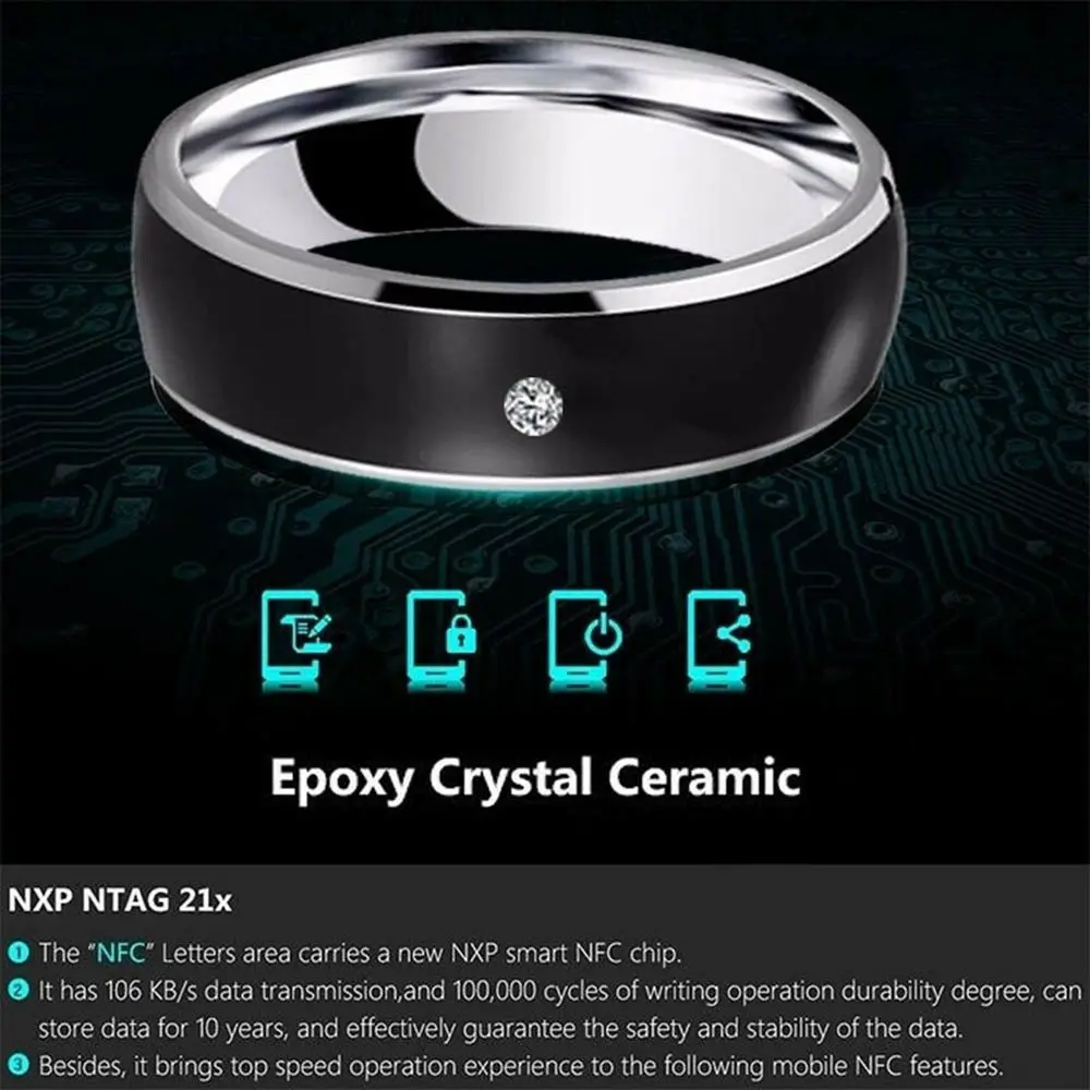 Newest smart ring nfc gold waterproof nfc smart ring for Android with functional couple stainless steel jewelry