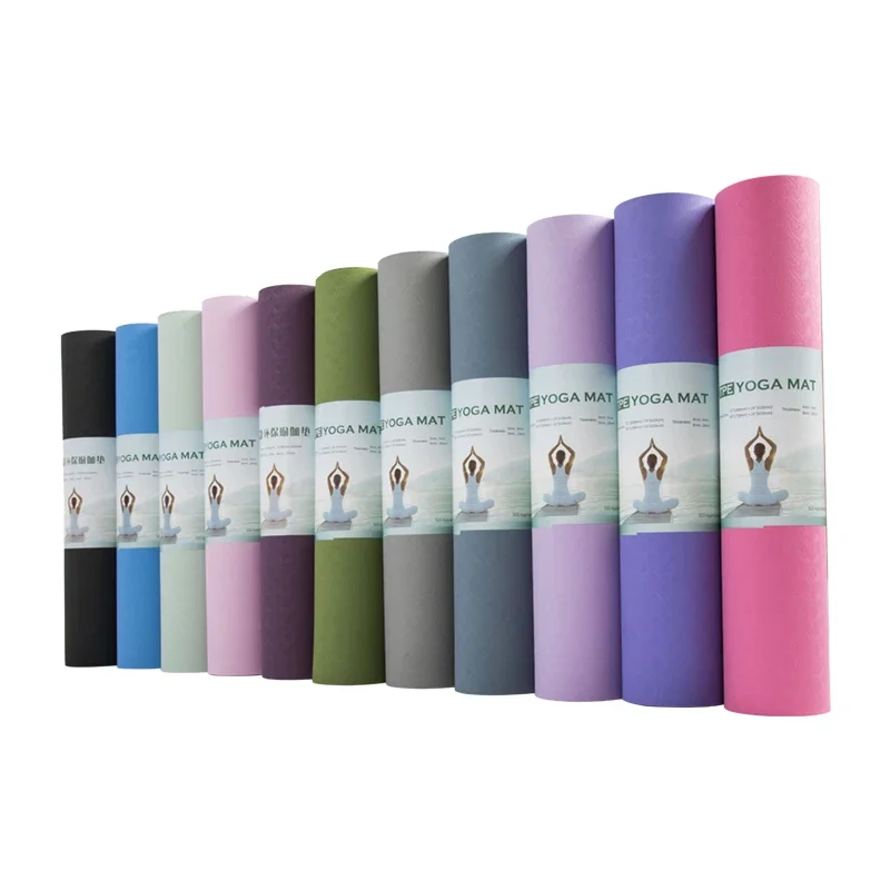 Eco Wear Resist Friendly Gray Pilates Design Luxury Black Thin Travel Pro Non Slip Custom Logo Tpe Yoga Mat