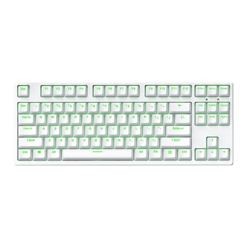 High quality e-sports special 87 key gaming  mechanical keyboard Type-c charging dual mode green light mechanical keyboard