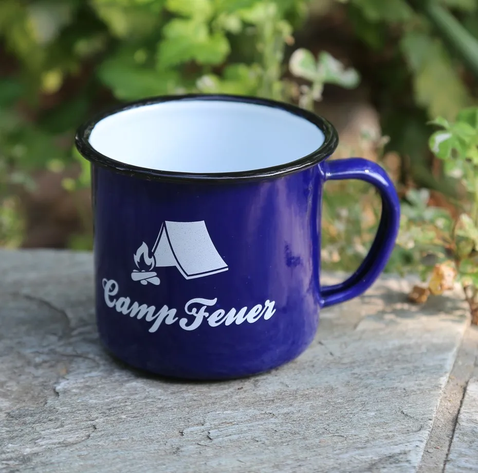 4 color enamel camping mug