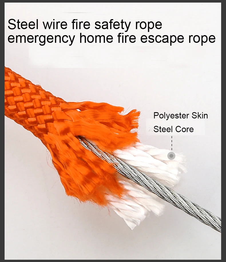 Фабричный производитель, оптовая цена, стальная проволока, противопожарная веревка, аварийная домашняя пожарная спасательная веревка