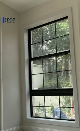 Contemporary Single Hung Vertical Window Energy Saving Aluminium Alloy Steel Frame Manually Lift Sliding Folding Popular Design