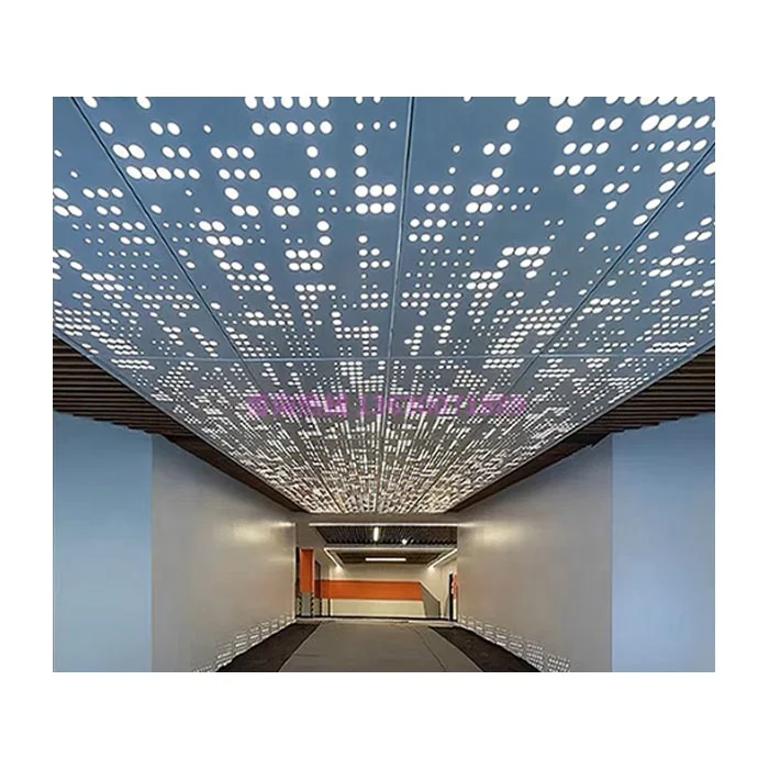Sound Proof Ceiling Panel Perforated Acoustic Ceiling Board Suspended Design Aluminum Baffle Ceiling