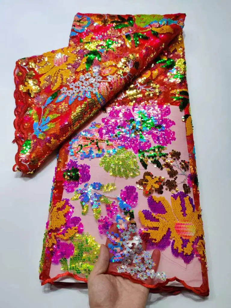 KYY154 Nigerian Net Tulle Lace Fabric With Sequins For Wedding 2022