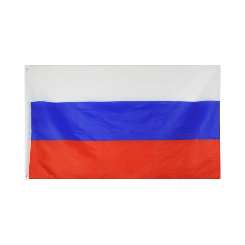 Custom logo polyester Russia flag silk screen printing white blue red banner design national country  3x5 flag of russia
