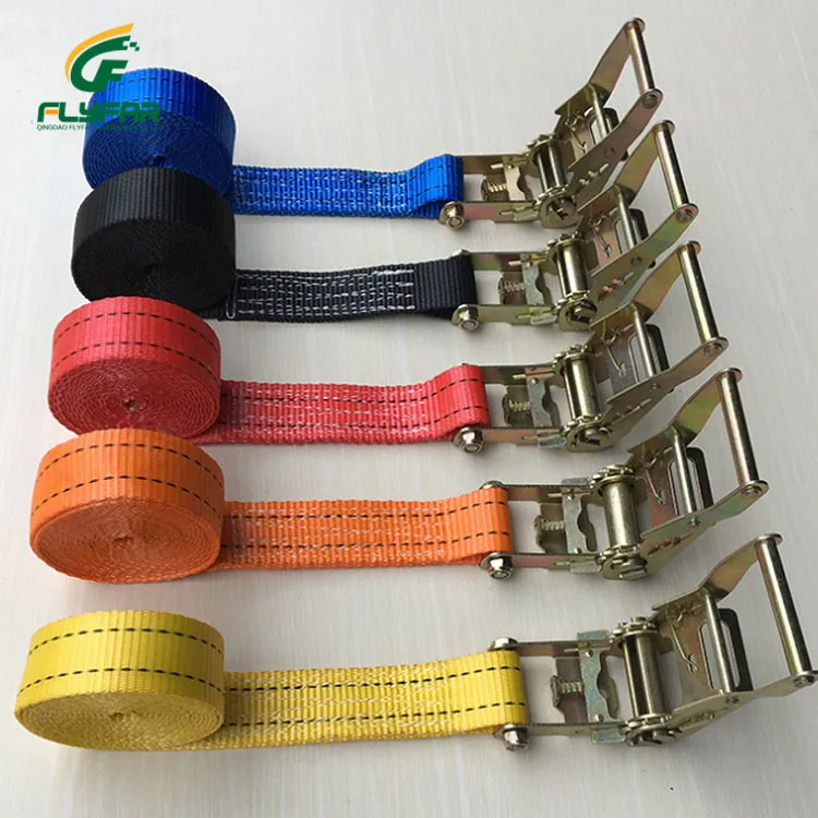 Orange Color High Quality Cargo Lashing Belt Sling Ratchet Tie Down Strap