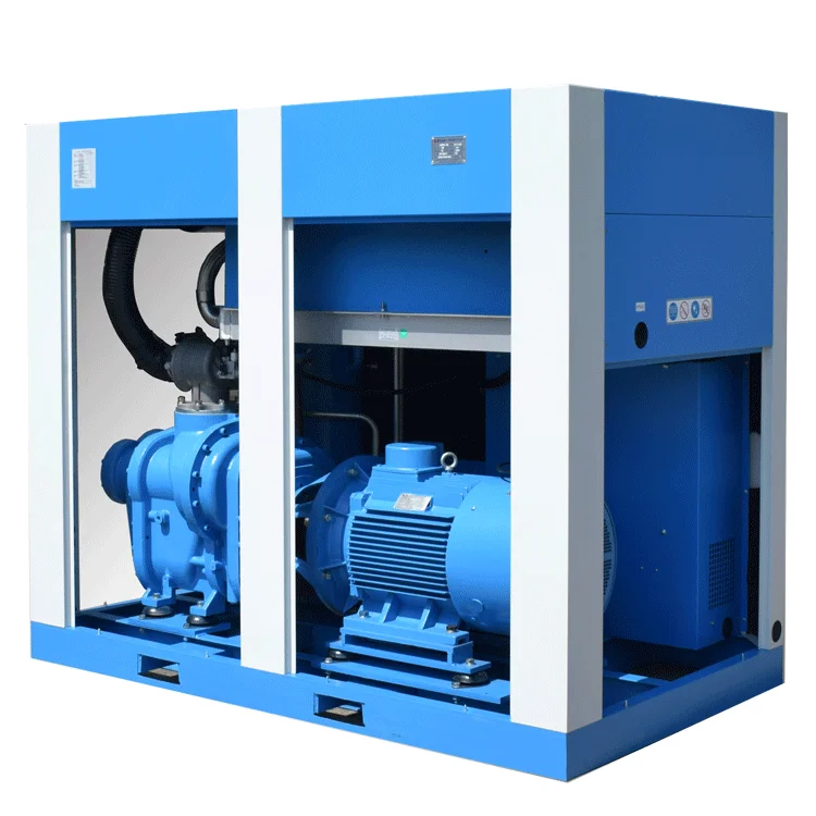380V 100HP two stages water lubrication variable speed rotary screw air compressor