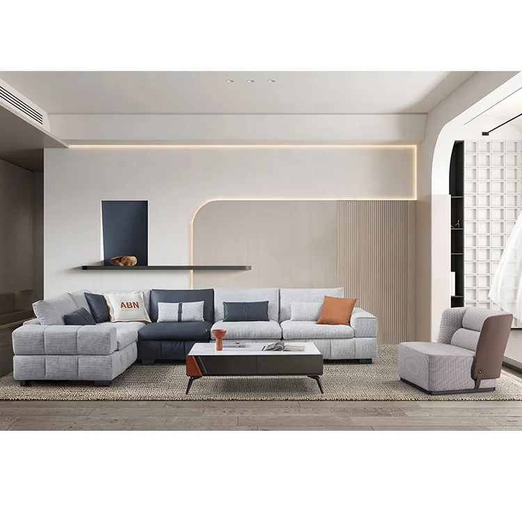 Modern Home Living Room Luxury Sofa Set Hi-Tech Fabric Furniture Corner Modular Couches Sectional Sofa