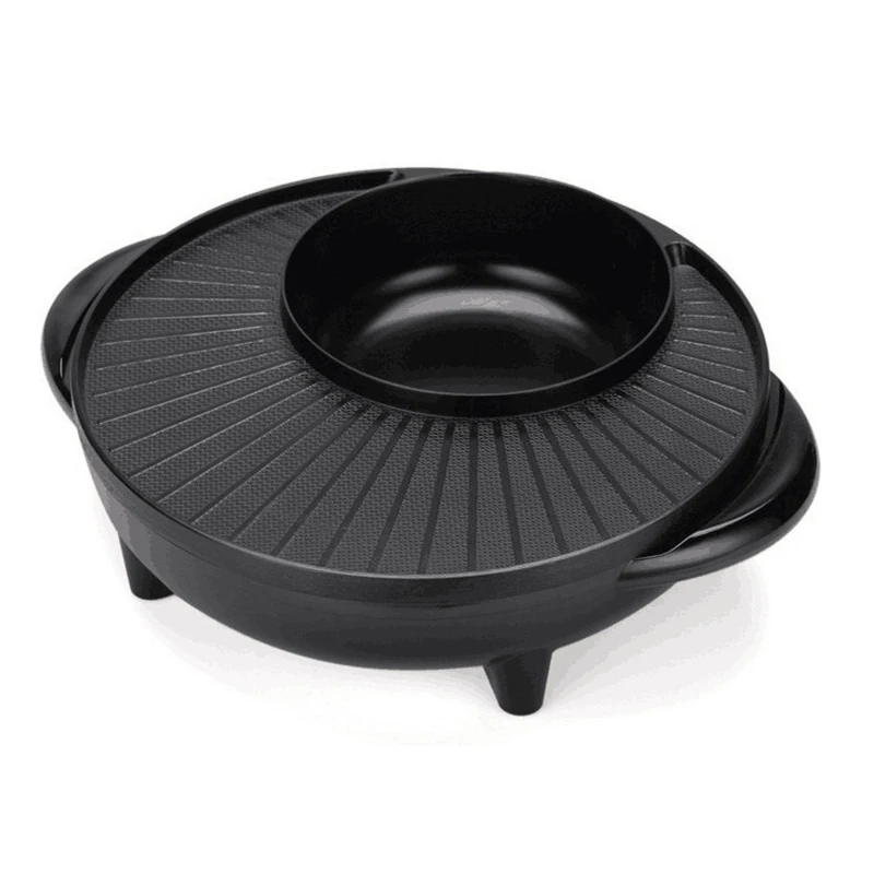 Электрический гриль с горячим горшком с разделителем квадратный многофункциональный электрический гриль горячий горшок