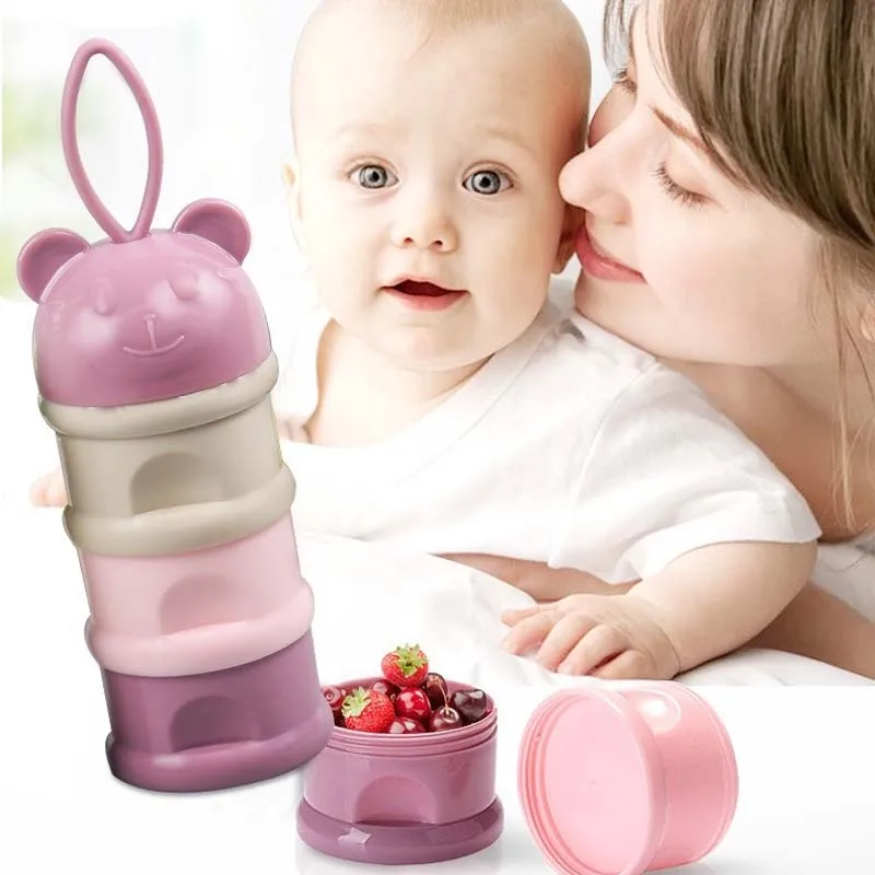 Portable 3 Layers Stackable Container Travel Baby Milk Powder Boxes Dispenser For Toddle Kids