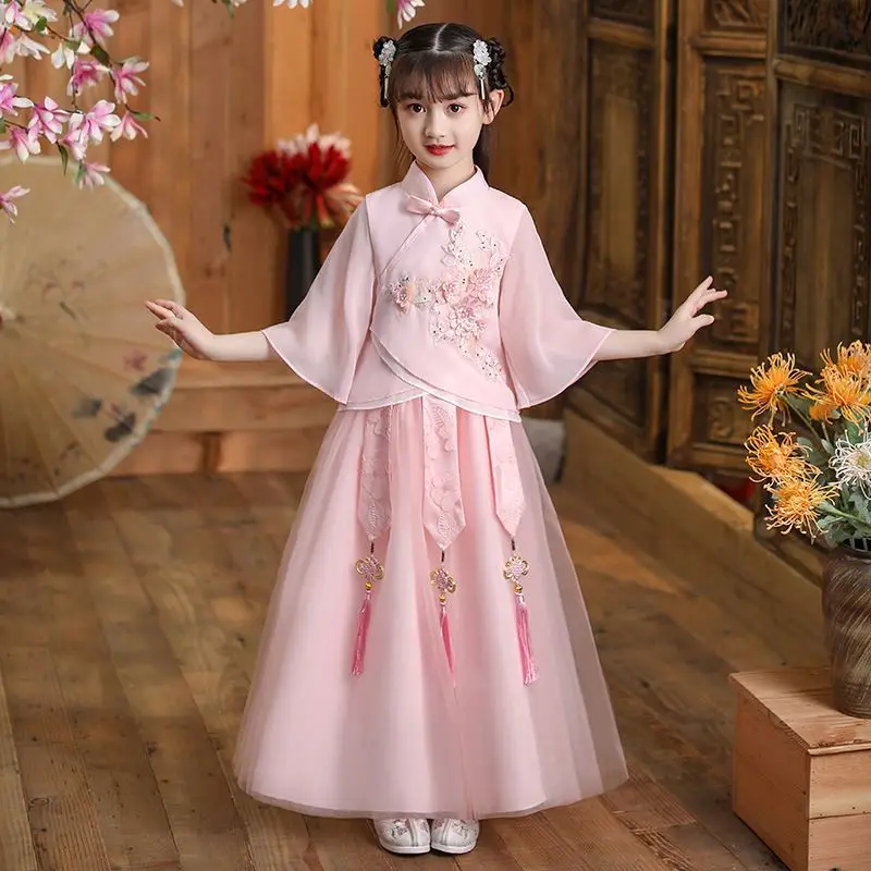 Kid Girl Hanfu Tradicional Mujer Custom Chinese Ancient Style Oem Kid Girl Hanfu For Dress