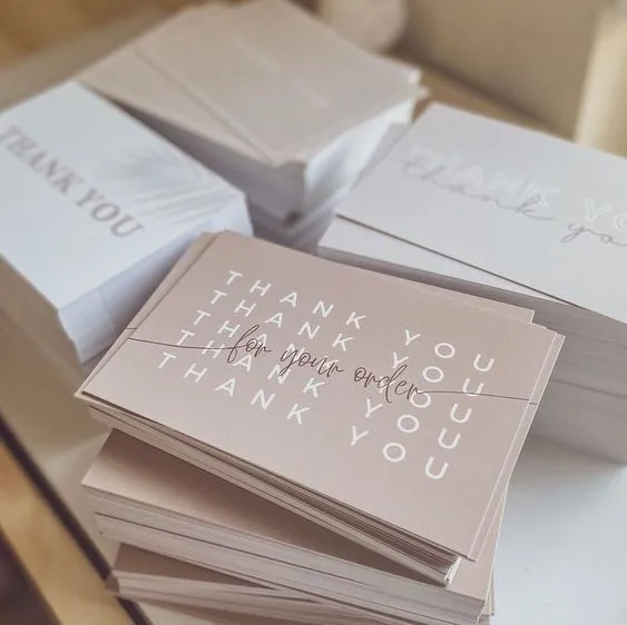 Custom Printing Logo Paper Card Small Business Thank You Note Cards for Shopping