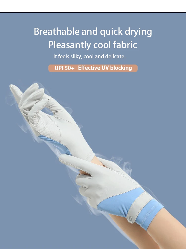 Перчатки женские солнцезащитные с защитой от УФ-лучей, шелковые Нескользящие митенки для вождения, летние