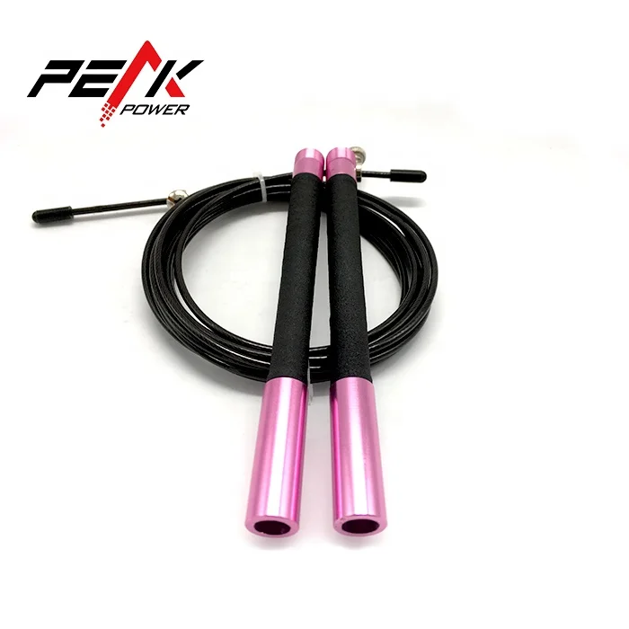 Sbr Covered Aluminum Handle New Design Adjustable Jump cross Rope with Steel Wire