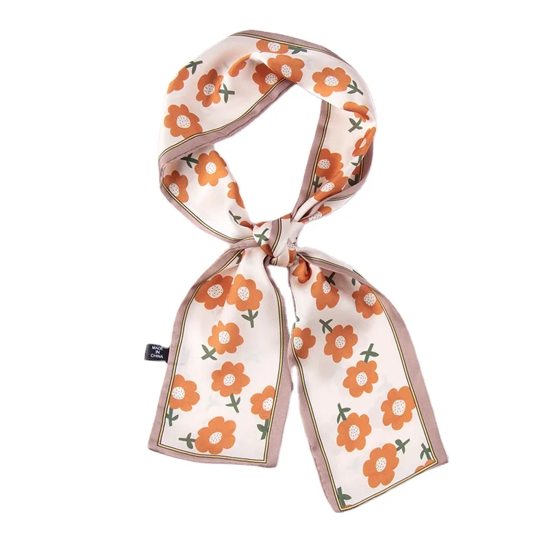 
Spring Scarves French Retro Ribbon Hair Band Decoration Scarf Narrow Binding Bag Ribbon 