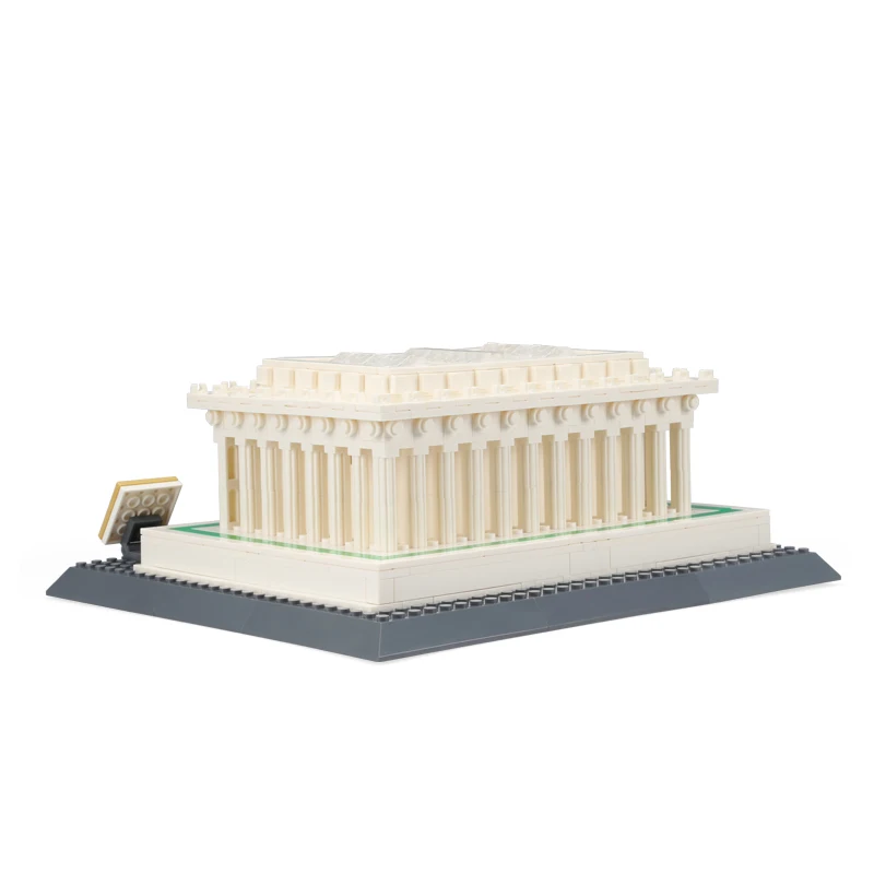 4216 креативный набор блоков MOC Lincoln Memorial-Washington D.C Индивидуальные строительные блоки маленькие частицы Классическая собранная детская игрушка